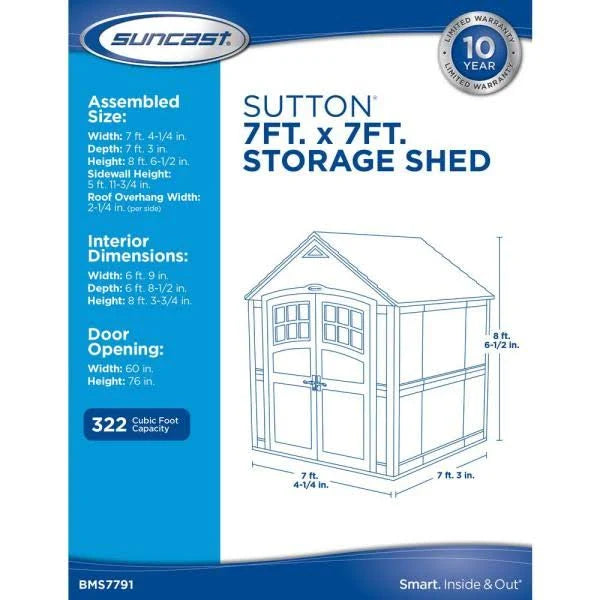7 ft. x 7 ft. Storage Shed N9803