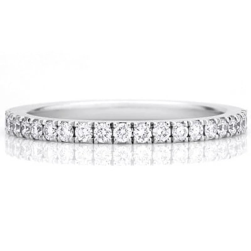 10k White Gold Diamond Wedding Band Ring W3719