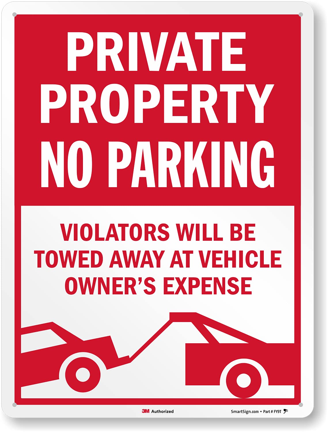 24 x 18 inch Metal Sign, 80 mil Aluminum, Red and White, Pack of 2 P2934