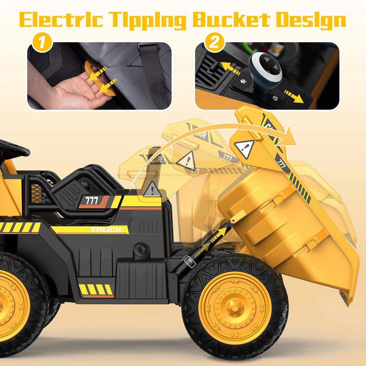 12Volt Ride on Toy Car Dump Truck with Remote Control K272011