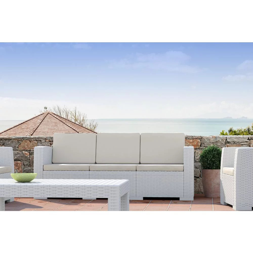 Rectangle Patio Coffee Table White A180